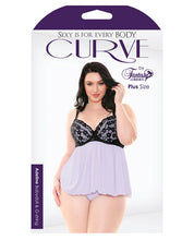 Load image into Gallery viewer, Curve Adeline Contour Cup Babydoll W-g-string Lilac 3x-4x