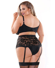 Load image into Gallery viewer, Curve Monique Contour Cup W-cage Cock Look &amp; Panty Black 3x-4x