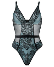 Load image into Gallery viewer, Spring Summer Rain Lace Teddy Black-blue 1x-2x