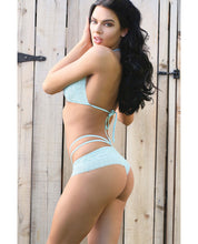 Load image into Gallery viewer, Spring Forget Me Not Bralette &amp; Caged Shortie Aqua S-m