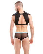 Load image into Gallery viewer, Mens Play Jocktail Harness &amp; Tie Front Underwear Blue Sm