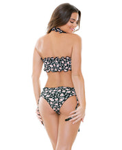 Load image into Gallery viewer, Tease Juliet Floral Print Choker, Bandeau &amp; Panty Black Floral S-m