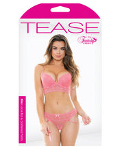 Load image into Gallery viewer, Tease Riley Lace Bra W-contour Cups &amp; Gartered Panty Pink M-l