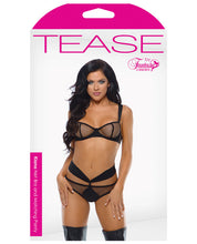 Load image into Gallery viewer, Tease Kiana Fishnet Bralette W-underwire Cups &amp; Panty Black S-m