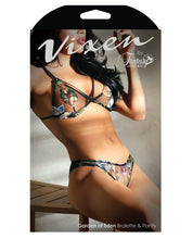 Load image into Gallery viewer, Vixen Garden Of Eden Embroidered Bralette &amp; Panty Black L-x