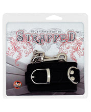 Load image into Gallery viewer, Strapped Plush Restraints Fur Lined Leather Cuffs - Black