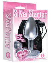 Load image into Gallery viewer, The 9's The Silver Starter Bejeweled Heart Stainless Steel Plug - Pink