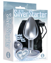 Load image into Gallery viewer, The 9's The Silver Starter Bejeweled Heart Stainless Steel Plug - Diamond