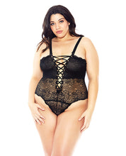 Load image into Gallery viewer, Reversible Lace Teddy Black 2x