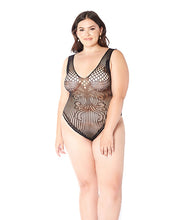Load image into Gallery viewer, Knit &amp; Patterned Teddy Black Qn