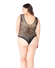 Load image into Gallery viewer, Knit &amp; Patterned Teddy Black Qn