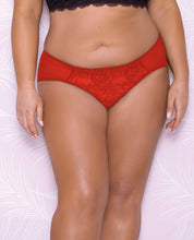 Load image into Gallery viewer, Scallop Lace &amp; Mesh Hipster Panty Red 1x