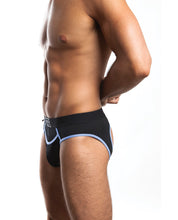 Load image into Gallery viewer, Jack Adams Flex Fit Jock Black-sky Blue Xl