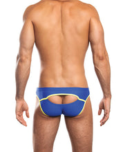 Load image into Gallery viewer, Jack Adams Fargo Low Rise Brief W-bodyflex Stretch &amp; Open Back Blue-yellow Lg