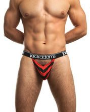 Load image into Gallery viewer, Jack Adams Flyer Thong Black-red Stripe Sm