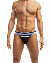 Load image into Gallery viewer, Jack Adams Kenetic Punch Hole Jockstrap Jockstrap Black-blue Md
