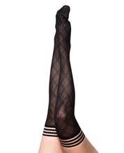 Load image into Gallery viewer, Kix'ies Tiffany Diamond Thigh High Black A