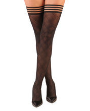 Load image into Gallery viewer, Kix'ies Tiffany Diamond Thigh High Black C