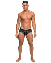 Load image into Gallery viewer, Clip Tease Unique Mesh Pouch Mini Short Blk-blu Sm
