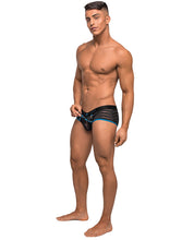 Load image into Gallery viewer, Clip Tease Unique Mesh Pouch Mini Short Blk-blu Sm