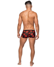 Load image into Gallery viewer, Kiss Me Stretch Mesh Mini Short Blk-rd Lg