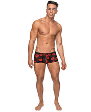 Load image into Gallery viewer, Kiss Me Stretch Mesh Mini Short Blk-rd Md
