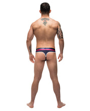 Load image into Gallery viewer, French Terry Cutout Thong Navy L-x