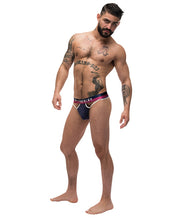 Load image into Gallery viewer, French Terry Cutout Thong Navy S-m