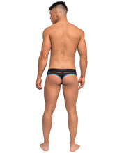 Load image into Gallery viewer, Clip Tease Unique Mesh Pouch Thong Blk-blu S-m