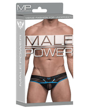 Load image into Gallery viewer, Clip Tease Unique Mesh Pouch Thong Blk-blu S-m