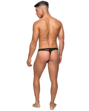 Load image into Gallery viewer, Kiss Me Stretch Mesh Micro Thong V Blk-rd L-xl