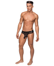 Load image into Gallery viewer, Hoser Stretch Mesh Thong Black S-m