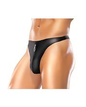 Load image into Gallery viewer, Male Power Zipper Thong Black L-xl
