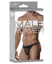 Load image into Gallery viewer, Male Power Sheer Nylon Lycra Pouch Thong Black S-m
