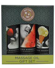 Load image into Gallery viewer, Earthly Body Edible Massage Oil Gift Set - 2 Oz Watermelon, Strawberry &amp; Vanilla
