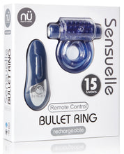 Load image into Gallery viewer, Sensuelle Remote Control Rechargeable Bullet Ring - Blue