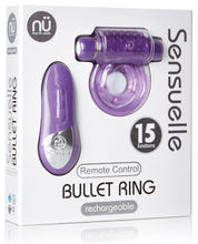 Load image into Gallery viewer, Sensuelle Remote Control Rechargeable Bullet Ring - Purple