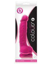 Load image into Gallery viewer, Colours Dual Density 5" Dong W-balls &amp; Suction Cup - Pink