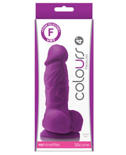Load image into Gallery viewer, Colours Pleasures 4" Dong W-balls &amp; Suction Cup - Purple