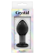 Load image into Gallery viewer, Crystal Glass Butt Plug Large - Charcoal