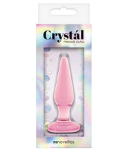 Load image into Gallery viewer, Crystal Glass Tapered Butt Plug Small - Pink