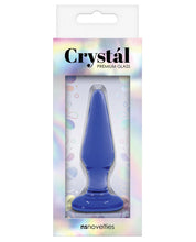 Load image into Gallery viewer, Crystal Glass Tapered Butt Plug Medium - Blue