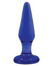 Load image into Gallery viewer, Crystal Glass Tapered Butt Plug Medium - Blue