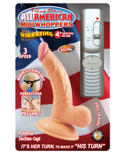 Load image into Gallery viewer, All American Mini Whoppers Vibrating Curved Dong W-balls - Flesh