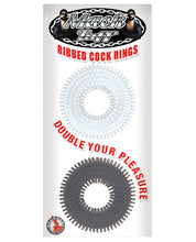 Load image into Gallery viewer, Mack Tuff Ribbed Cock Rings - Clear-smoke Pack Of 2