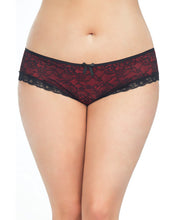 Load image into Gallery viewer, Cage Back Lace Panty Black-red 3x-4x