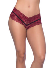 Load image into Gallery viewer, Odette Soft Lace Boyshort W-decorative Elastic Rhubarb-black 4x