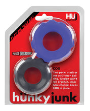 Load image into Gallery viewer, Hunky Junk Cog Ring 2 Size Double Pack - Cobalt &amp; Tar Pack Of 2