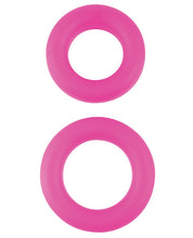 Load image into Gallery viewer, Neon Luv Touch Stretchy Silicone Cock Ring Set - Pink