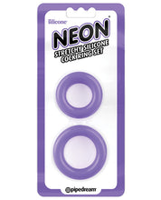 Load image into Gallery viewer, Neon Luv Touch Stretchy Silicone Cock Ring Set - Purple